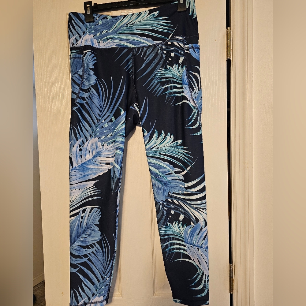 Old Navy Blue Palm Print Leggings